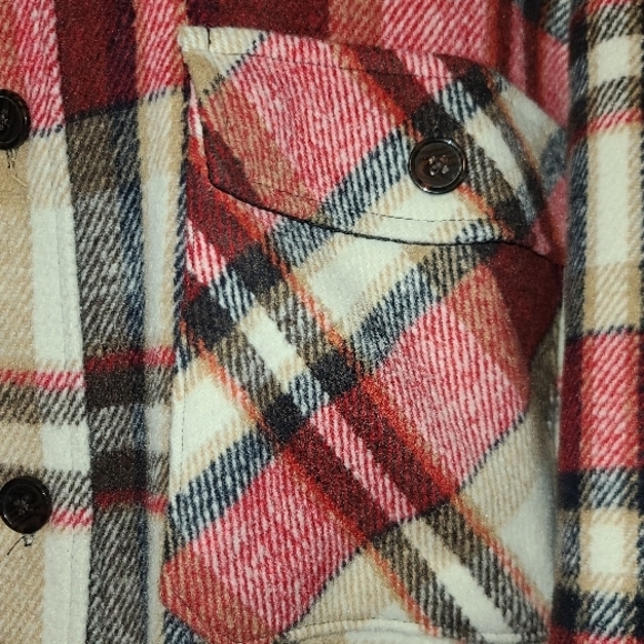 Vintage Plaid Flannel Shirt - Red and Beige - Picture 3 of 3